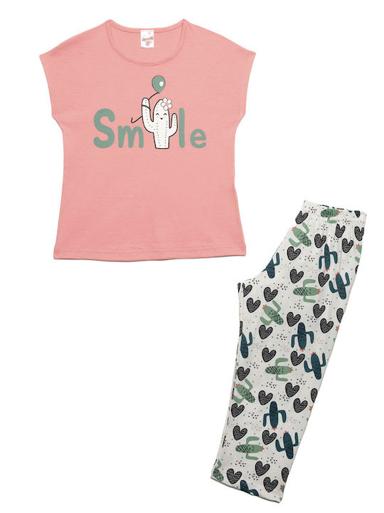 Minerva Kids' Pajamas Summer Pink Smile