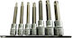 JBM Дълги Битови ключове с Torx и Квадратно Гнездо 1/2'', 3/8'' Комплект 7бр