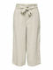 Only Women's High-waisted Fabric Trousers with Elastic in Paperbag Fit Pumice Stone