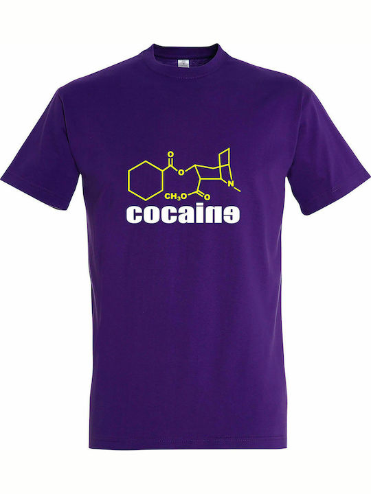 T-shirt Unisex " Cocaine Molecule ", Dark Purple