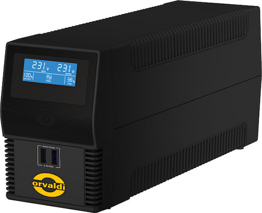 Orvaldi ID800CH USV 800VA 480W mit 2 Schuko Steckdosen