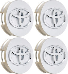 Toyota Wheel Center Caps Toyota with 62mm Internal Diameter Silver 4pcs