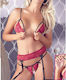 Cottelli Collection Sexy Σετ Εσωρούχων με Δαντέλα Red