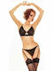 Anais Apparel Σετ Εσωρούχων Σουτιέν με String Μαύρο / Μαύρο Exceed