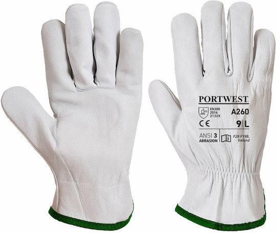 Portwest Driver Gray Leather Safety Gloves