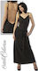 Cottelli Collection Long Dress with Rhinestones Back Black