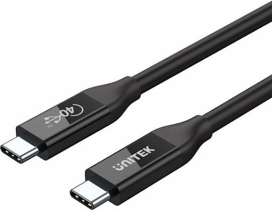Unitek USB 4 Video Cable USB-C Male - USB-C PD Black 0.8m