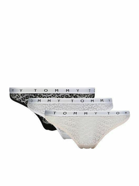 Βαμβακερά Damen Zeichenfolge 3Pack mit Spitze Black/White/Pale Pink