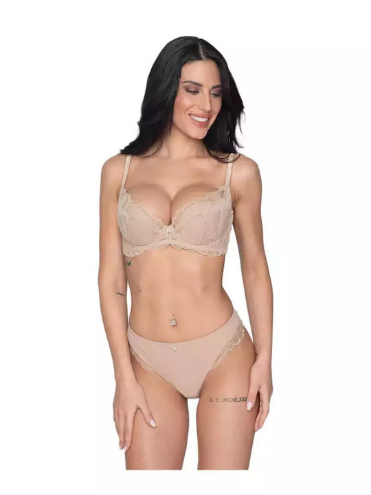 Luna Melody Damen Brasilien mit Spitze Beige