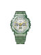 Casio G-Shock Watch Chronograph Battery with Green Rubber Strap