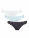 24/7 Weekend Βαμβακερά Femei Brazilia 3Pack cu Dantelă Navy/Blue/White