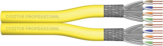 Digitus S/FTP Cat.7a (10Gbps) Καλώδιο Δικτύου Ethernet χωρίς ακροδέκτες 500m Κίτρινο