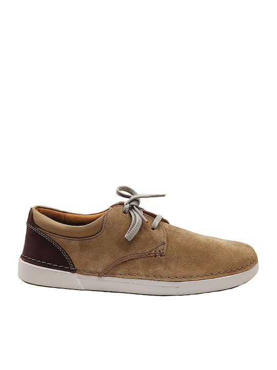 Clarks Gereld Leder Herren Freizeitschuhe Anatomisch Dark Sand