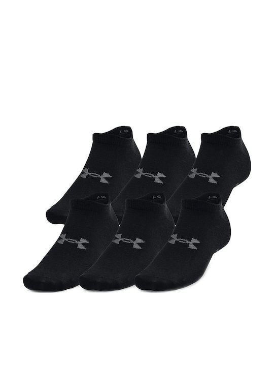 Under Armour Essential Αθλητικές Κάλτσες Μαύρες 6 Ζεύγη