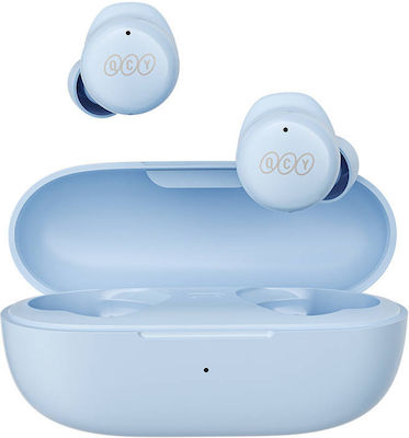QCY T17 In-ear Bluetooth Handsfree Ακουστικά με Θήκη Φόρτισης Light Blue