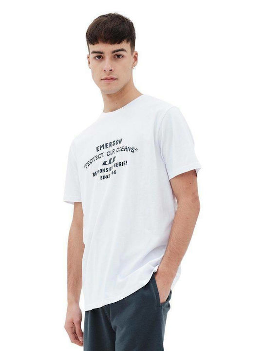 Emerson T-shirt Bărbătesc cu Mânecă Scurtă Alb