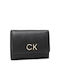 Calvin Klein Re-Lock Trifold Xxs Mici Piele Portofel pentru femei Clasici Negru