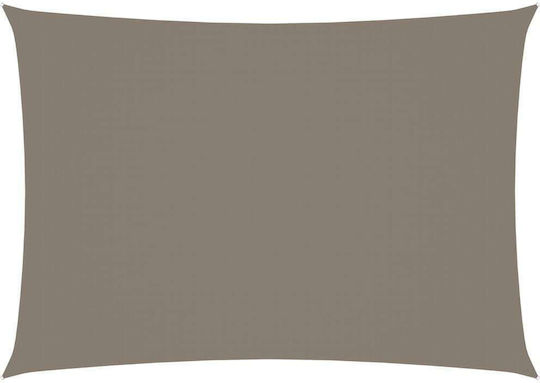 vidaXL Rectangular Shade Sail Brown With Hoop & with PU Coating 3.5x5m Rectangle made of Oxford fabric