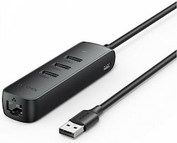 Ugreen CM416 USB 2.0 3 Port Hub with USB-A / Ethernet Connection