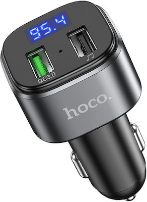 Hoco FM Transmitter Αυτοκινήτου Fighter E67 mit Bluetooth / USB Schwarz HC-E67