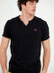 Funky Buddha Men's Short Sleeve Blouse with Buttons Black