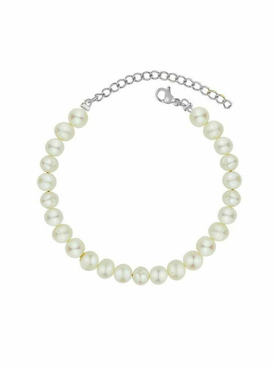 Stainless Steel Bracelet with Pearls AA29590 20cm