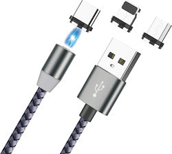 Magnetisch USB 2.0 Kabel USB-C männlich - USB-A Gray 1m (SJX-181)