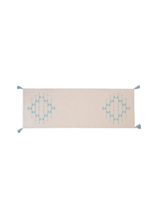 Nef-Nef Homeware Runner Cotton with Embroidery Esther Aqua 50x140cm 030682