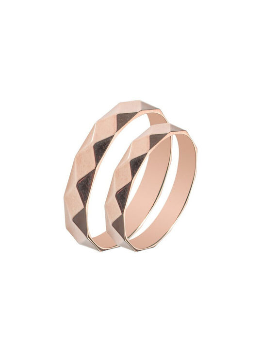 Rose Gold Ring MASCHIO FEMMINA Sottile Serie SL70G 9 Karat Ring Größe:41 (Setpreis)