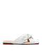 Sameya Leather Women's Flat Sandals in White Color