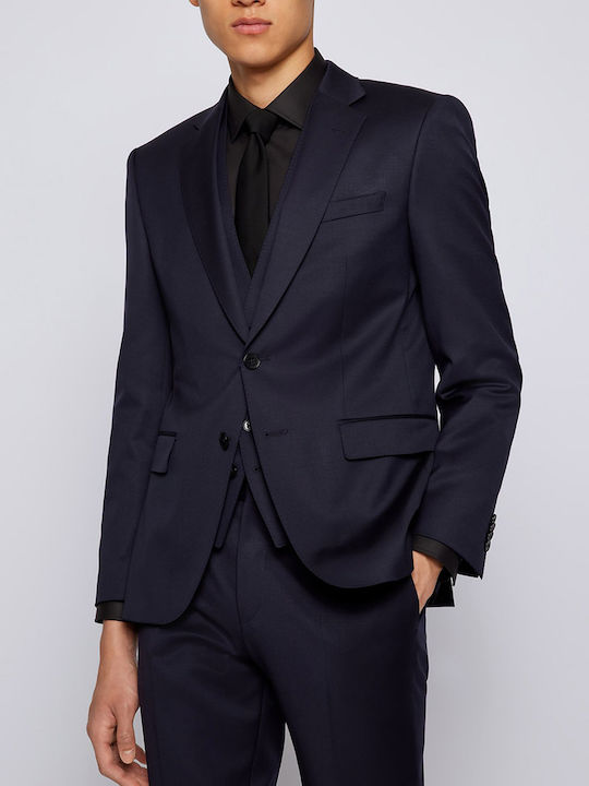 Boss Men's Summer Suit Jacket Slim Fit Navy Blue