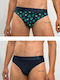 Men's Slips Blue with Patterns 2Pack