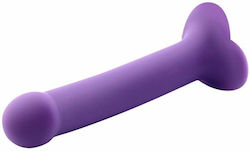Action Bouncy Flexible Soft Liquid Silicone Ρεαλιστικό Dildo Purple 19cm