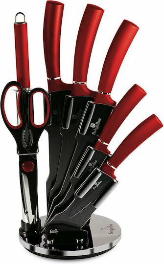 Berlinger Haus Metallic Line Messerset mit Block aus rostfreiem Stahl 8Stück