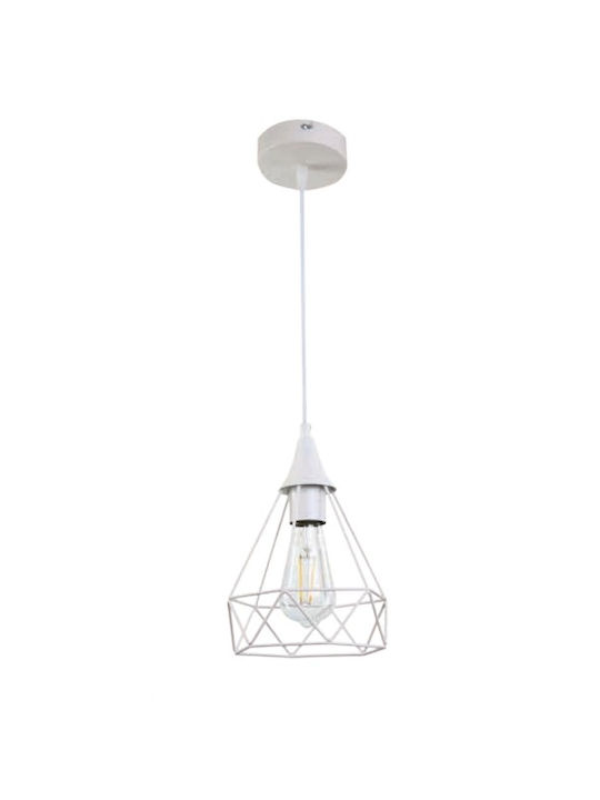 Inlight 4024 Lustră Suspendare Rețea pentru Soclu E27 Alb 4024-WH