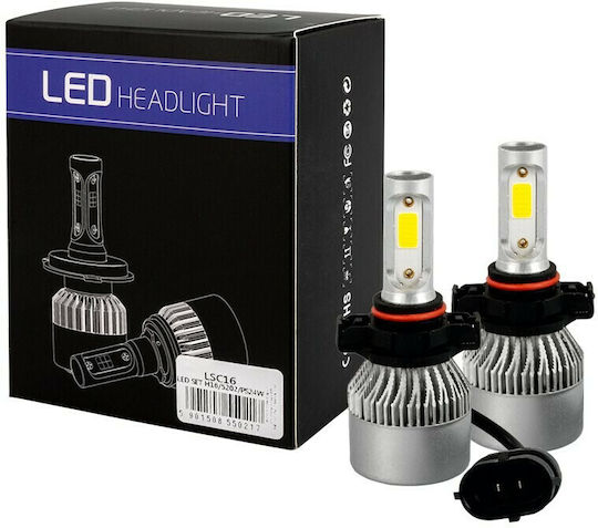 M-Tech Lampen Auto Cob Epistar 1021 C6 H16 / PS24W Kit mit Lüfter 10.000lm LED 6500K Kaltes Weiß 10-32V 80W 2Stück