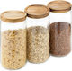 Navaris Set of 3pcs Jars General Use with Lid Glass Transparent 950ml