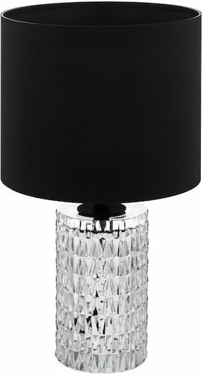 Eglo Sapuara Crystal Table Lamp for Socket E27 with Black Shade and Transparent Base