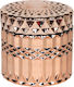 Keskor Glass Sweet Jar with Lid Pink / Gold 9x9x8.5cm