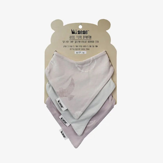Minene Bandana Stoff mit Taste Flieder 3Stück