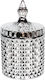 Keskor Glass Sweet Jar with Lid Silver 10.5x10.5x18cm