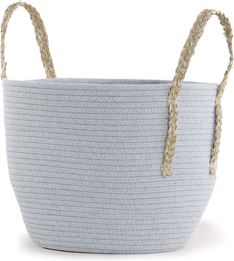 Nef-Nef Homeware Volcano Decorative Basket Fabric with Handles Grey 35x35x28cm