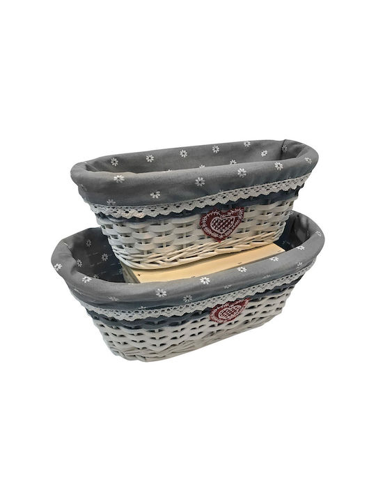 TnS Set dekorative Körbe Bambus Gray 2Stück