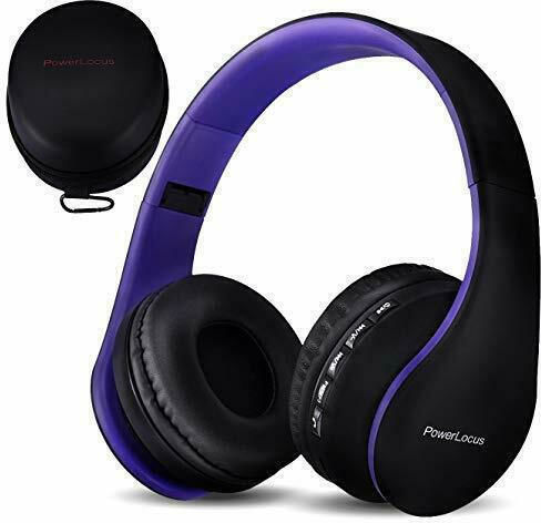 PowerLocus Căști Audio Wireless Cu Fir Over Ear Cu Radio Cu 15 Ore Autonomie Violet