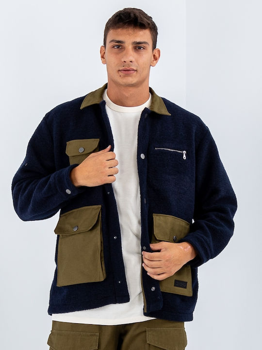 Overshirt Long-sleeved Shirt Navy Blue