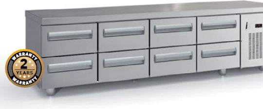 Inox Dobros Commercial Refrigerator 362lt with 8 Drawers 0/+8°C L195xD70xH63cm
