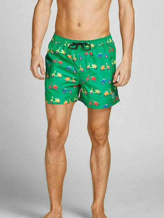 Jack & Jones Ανδρικό Μαγιό Σορτς Πράσινο με Σχέδια