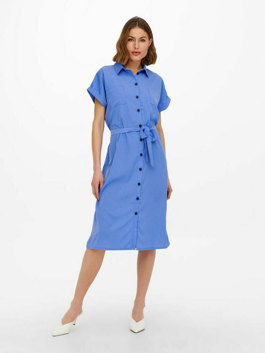 Only Summer Midi Shirt Dress Dress Ultramarine