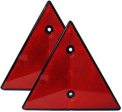 Carner Truck Reflector Reflective Screw Triangles 140x160mm Red 2pcs