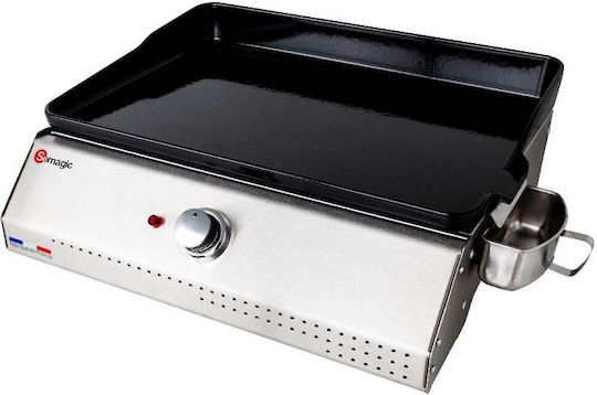 Somagic Electric Commercial Flat Top Griddle Cast Iron 64.5x45.5x20cm 2.2kW with Flat Grill Plate Telia